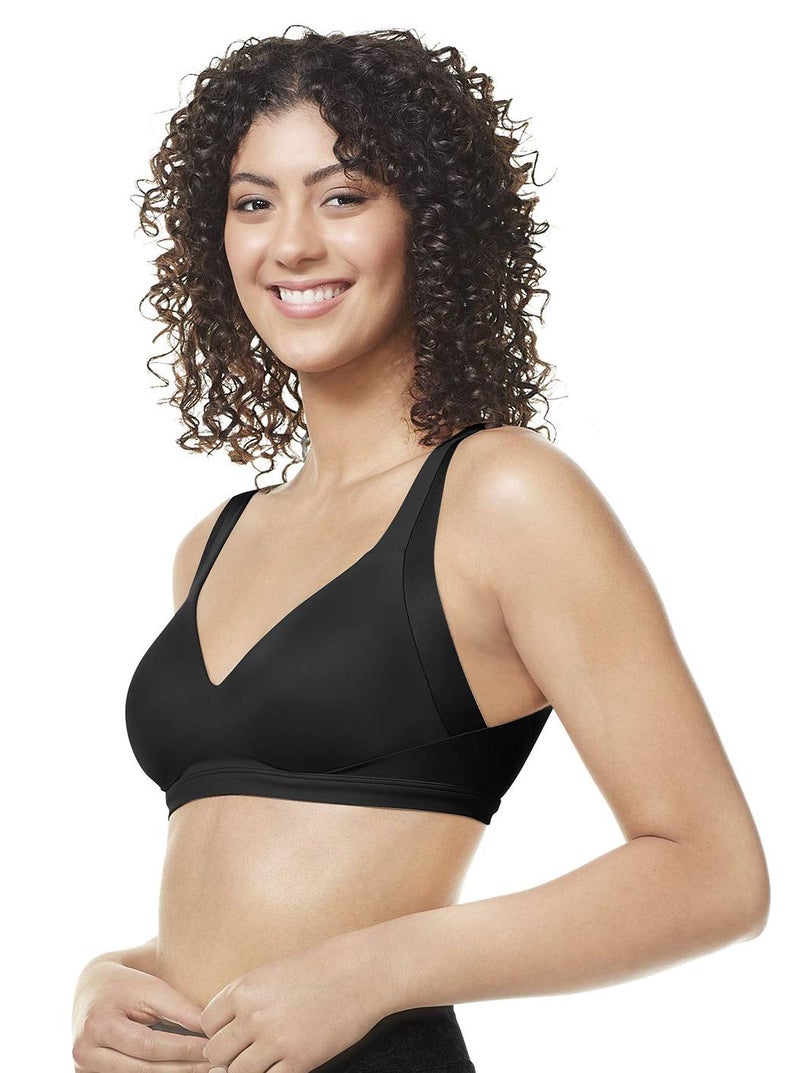Warner's womens No Side Effects Underarm and Back-smoothing Comfort Wireless Lightly Lined T-shirt Ra2231a Bra, Black, Small US - Image 1